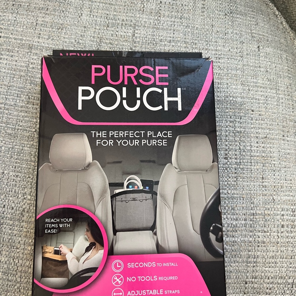 Purse Pouch Car Purse Holder - black